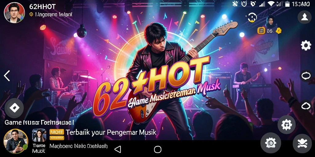 Tampilan gameplay <strong>62HOT</strong> saat memainkan lagu-lagu musik saat ini.