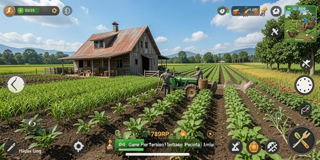 Screenshot gameplay <strong>789RP</strong> menampilkan aktivitas bertani yang menyenangkan.