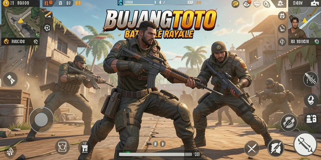 Screenshot gameplay Battle Royale BUJANGTOTO yang mendebarkan.