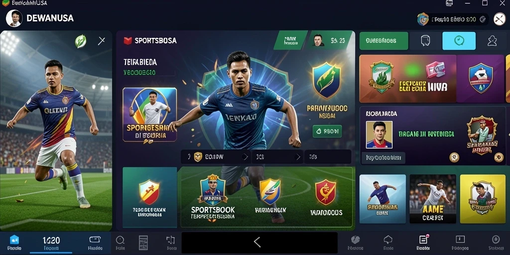 Screenshot gameplay DEWANUSA yang menampilkan taruhan olahraga secara real-time.