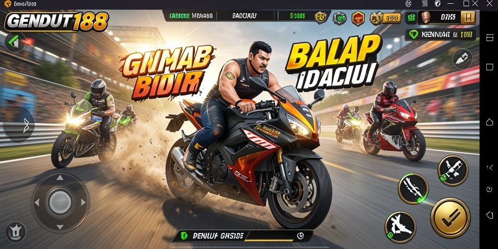 Tampilan gameplay GENDUT188 yang mendebarkan saat balapan.