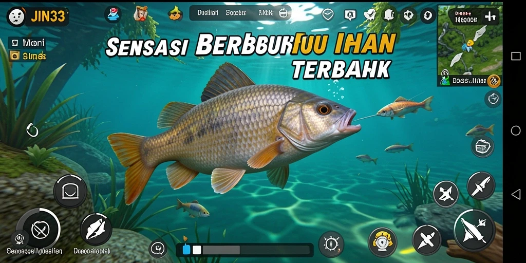 Gameplay menarik dengan berbagai jenis ikan yang bisa ditangkap.