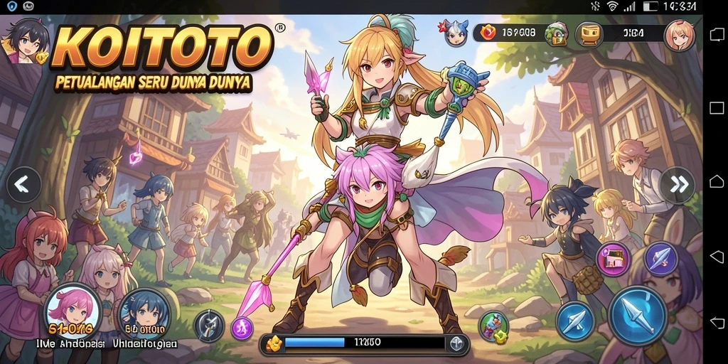 Tampilan gameplay seru dalam dunia anime KOITOTO.