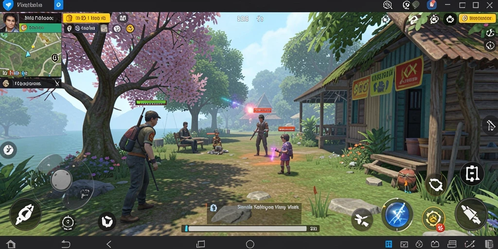 Screenshot permainan N06 menampilkan aksi karakter dalam simulasi kehidupan.
