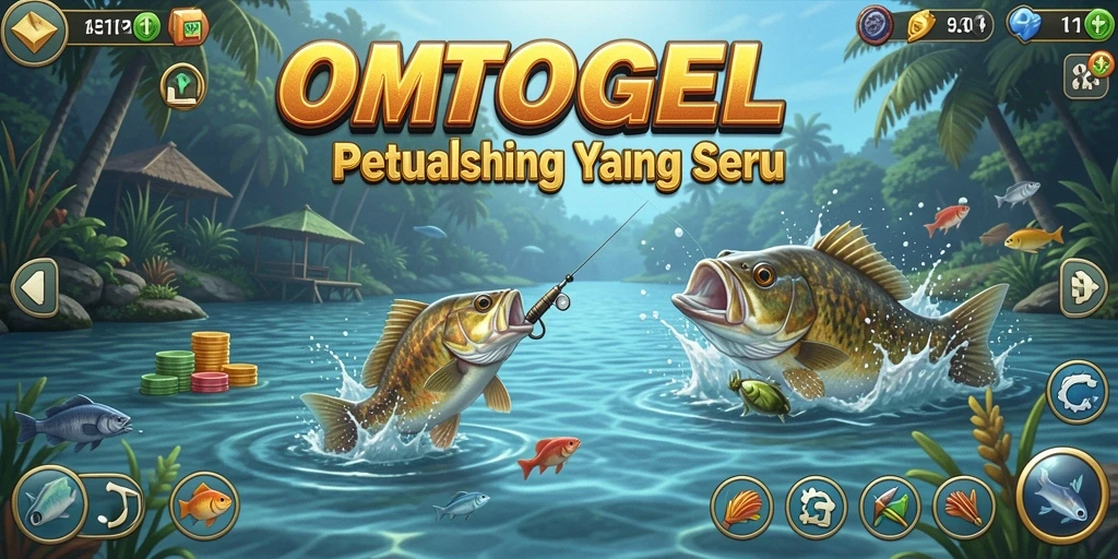 Tangkapan ikanku dalam aksi di OMTOGEL dengan latar belakang indah.