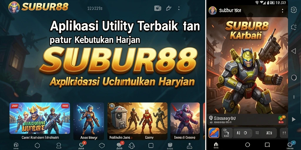 Tampilan utama SUBUR88 dengan fitur-fitur Utility yang mudah diakses.