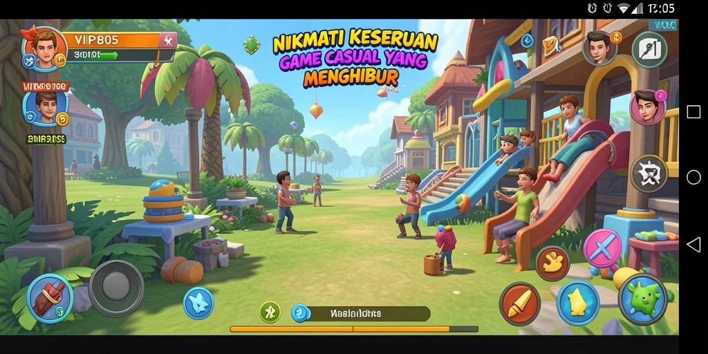 Screenshot menunjukkan gameplay menarik dari VIP805 yang penuh warna.