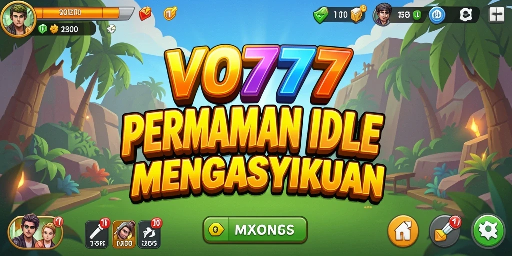Tampilan screenshot utama VO777 yang menunjukkan karakter dalam permainan Idle.