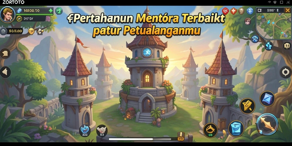 Tampilan gameplay ZORTOTO yang penuh aksi dalam Tower Defense.